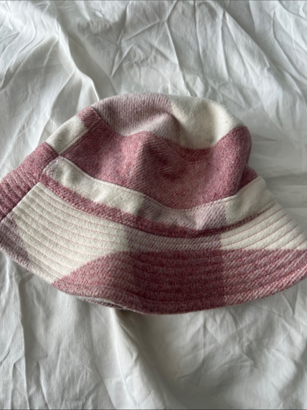 Wyeth by Todd Magill Pink and Cream Plaid Bucket Hat